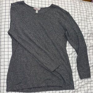 Sparkle Silver Long Sleeve Top